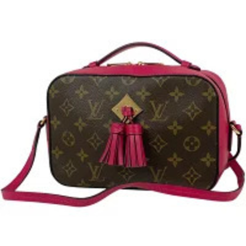 Louis Vuitton Saintonge Crossbody Fringe Shoulder Bag Monogram Brown Freesia